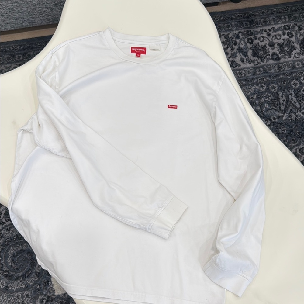 Supreme White Long Sleeve Tee Clean Design